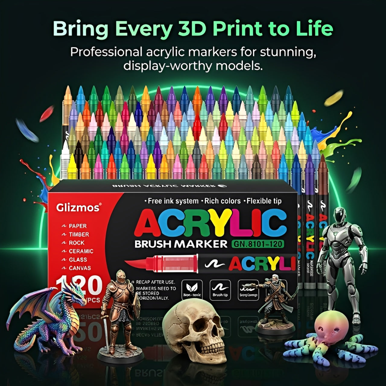 Glizmos 3D Precision Paint Markers