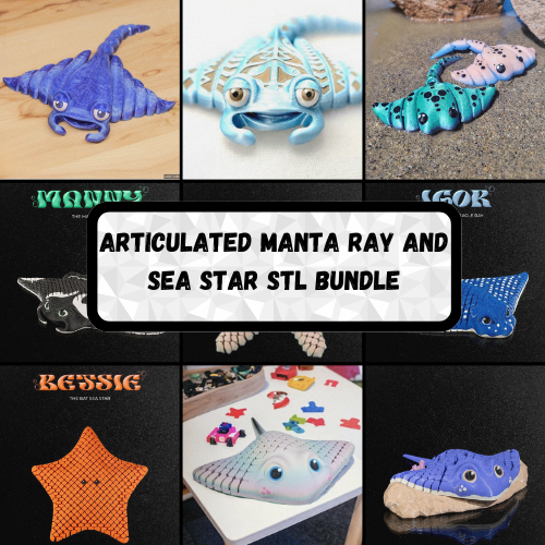 Articulated Manta Ray and Sea Star STL Bundle