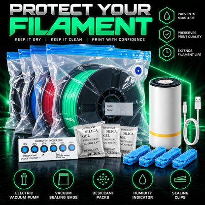 FilamentVault™ Pro — Electric Filament Vacuum Storage Kit