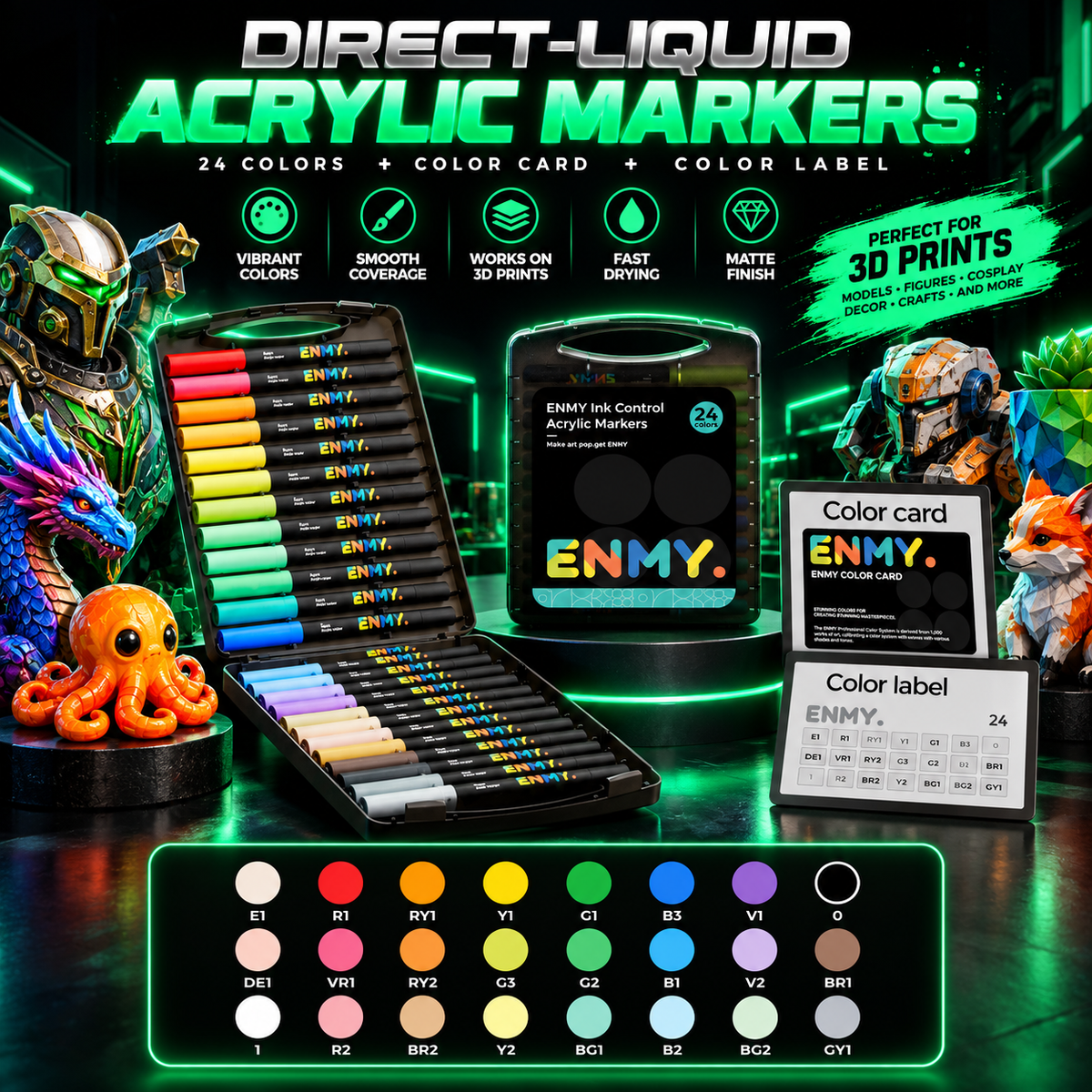 ColorFlow™ Pro — Precision Acrylic Markers