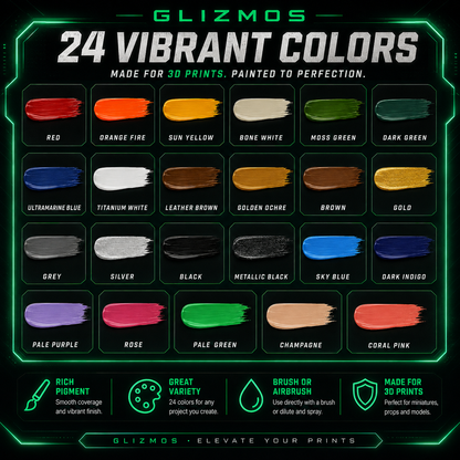 Glizmos AirForge™ 24-Color Model Painting Kit