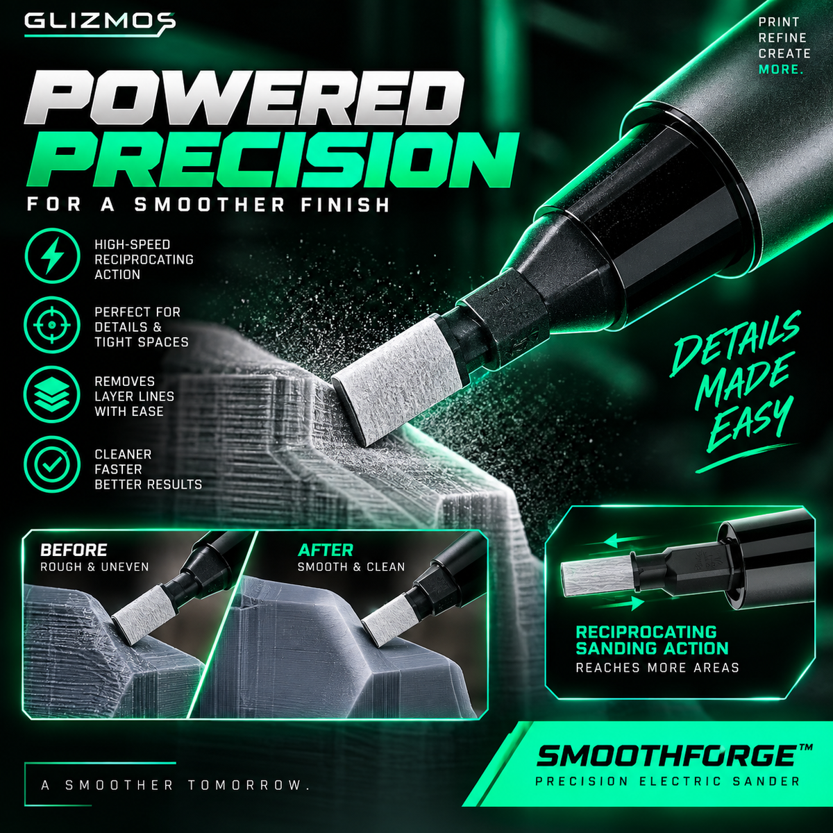 SmoothForge™ Precision Electric Sander