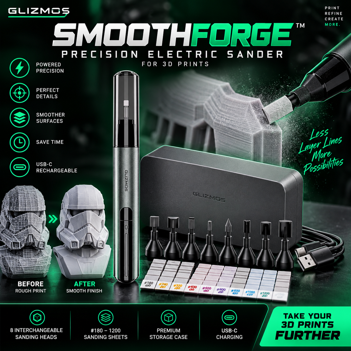 SmoothForge™ Precision Electric Sander