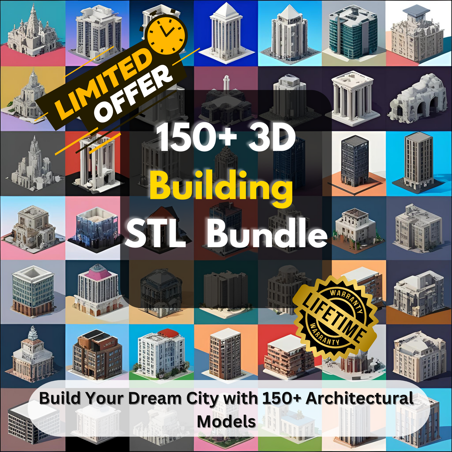 150+ 3D Building STL Design Mega Bundle