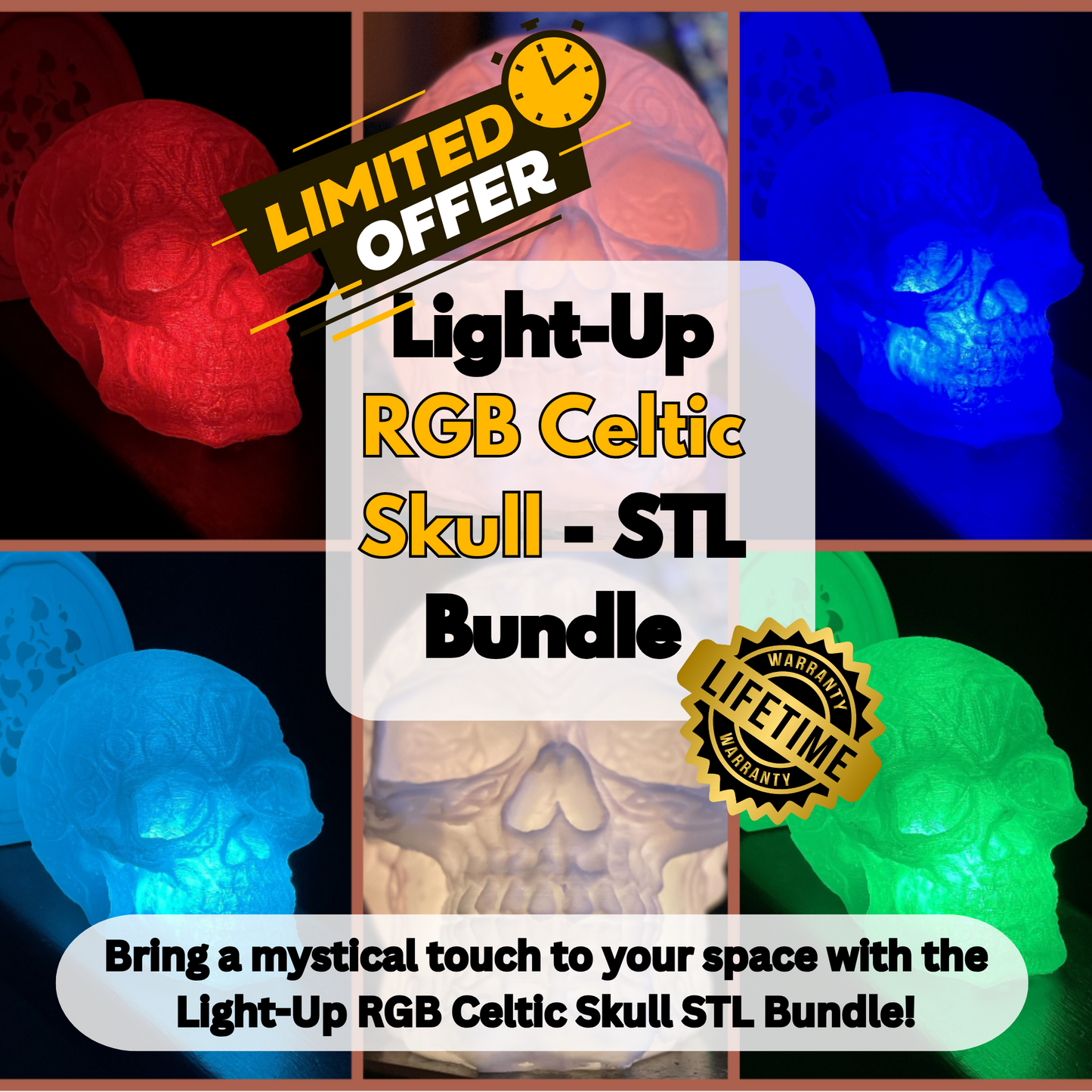 Light-Up RGB Celtic Skull - STL Bundle