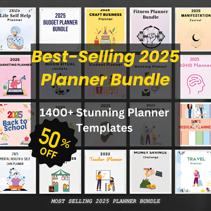 2025 Ultimate Editable Planner Bundle – 1400+ Templates.