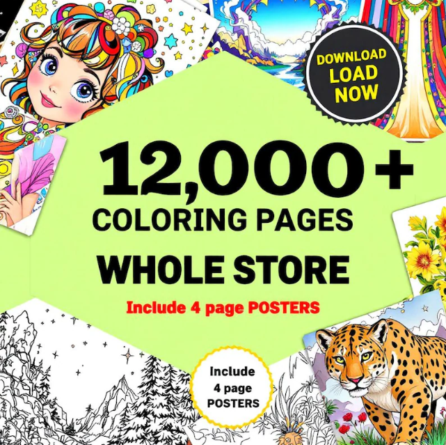12.000+ Printable Coloring Pages Bundle