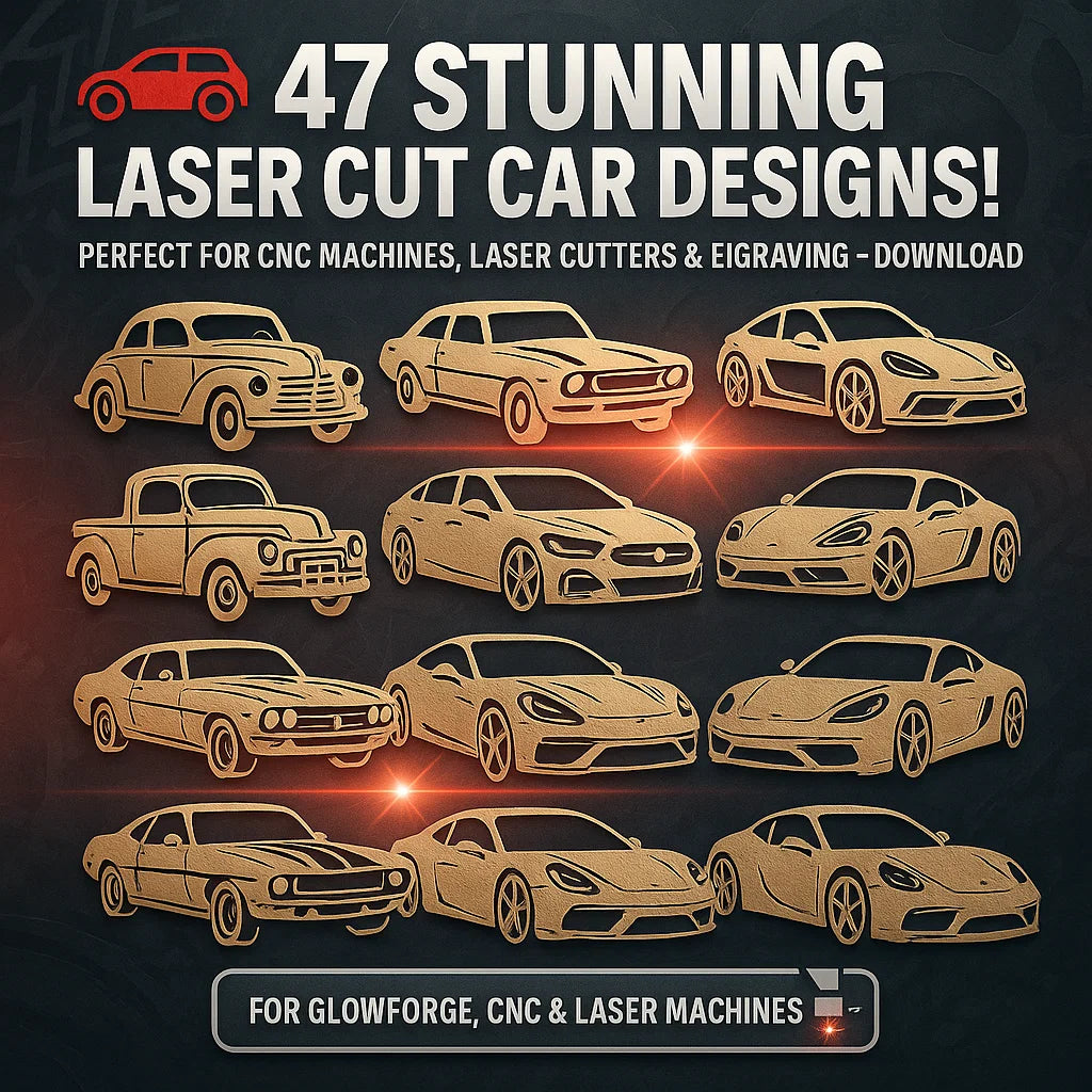 🚗 Ultimate Cars Laser Cut Bundle – 47 Precision Designs