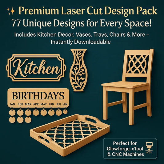 ✨ Premium Laser Cut Design Pack – 77 Unique Files for Stunning Home & Kitchen Décor