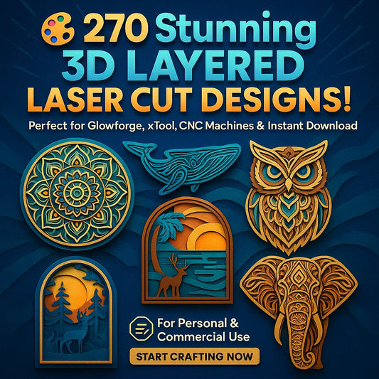 270 3D Layered Laser Cut Designs