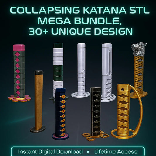 Collapsing Katana STL Mega Bundle, 30+ Unique Design