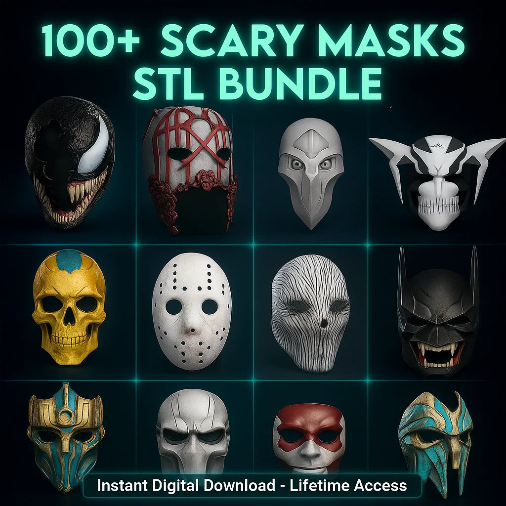 100+ Scary Masks STL Bundle
