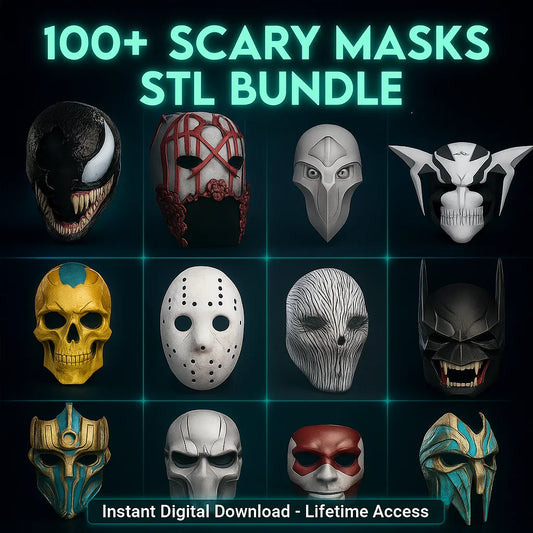 100+ Scary Masks STL Bundle