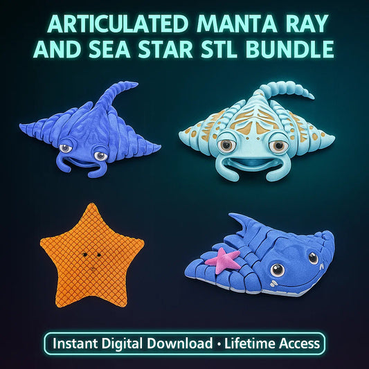 Articulated Manta Ray and Sea Star STL Bundle