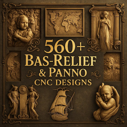 Panno & Bas-Reliefs 3D CNC Router STL Pack: +560 STL Files