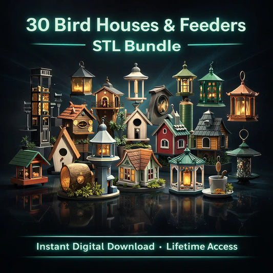 30 Bird Houses & Feeders STL Bundle – Unique Garden Prints for 3D Printing