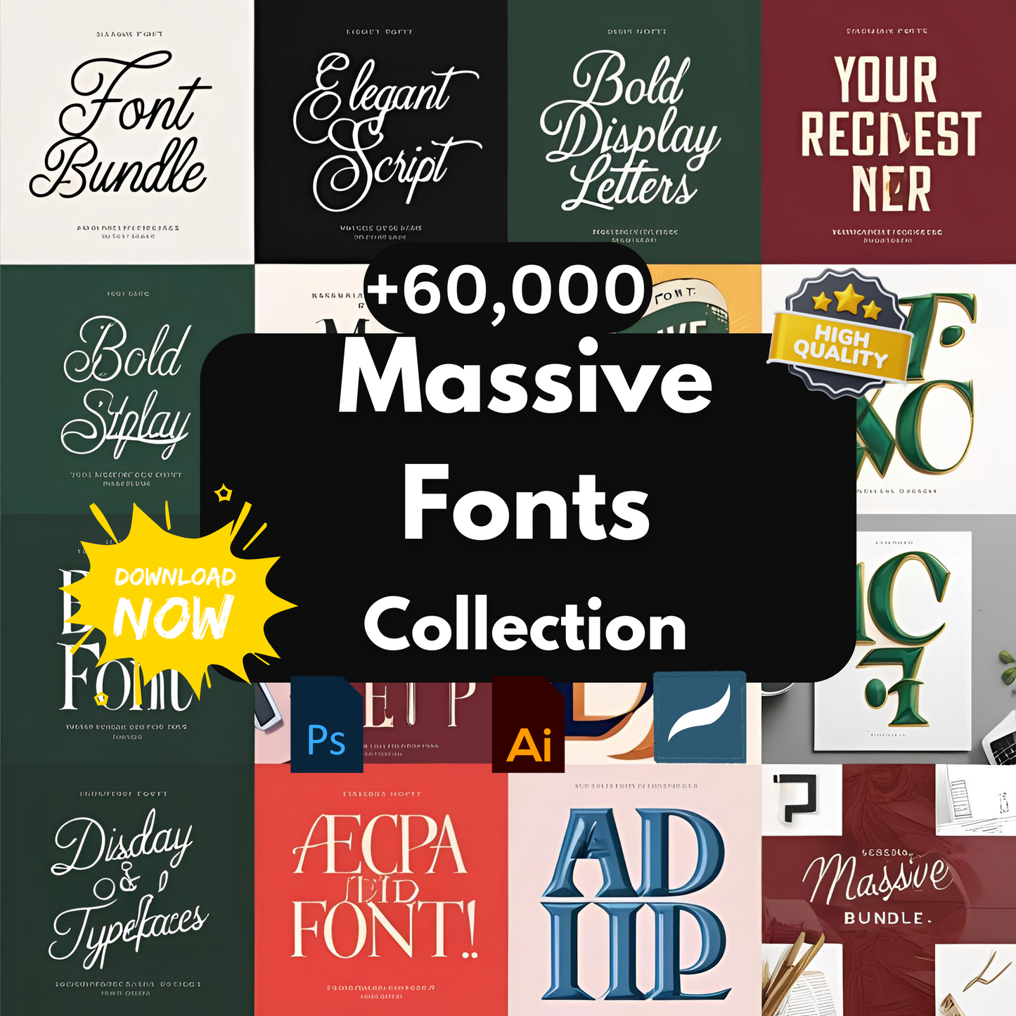 +60,000 Premium Fonts Collection